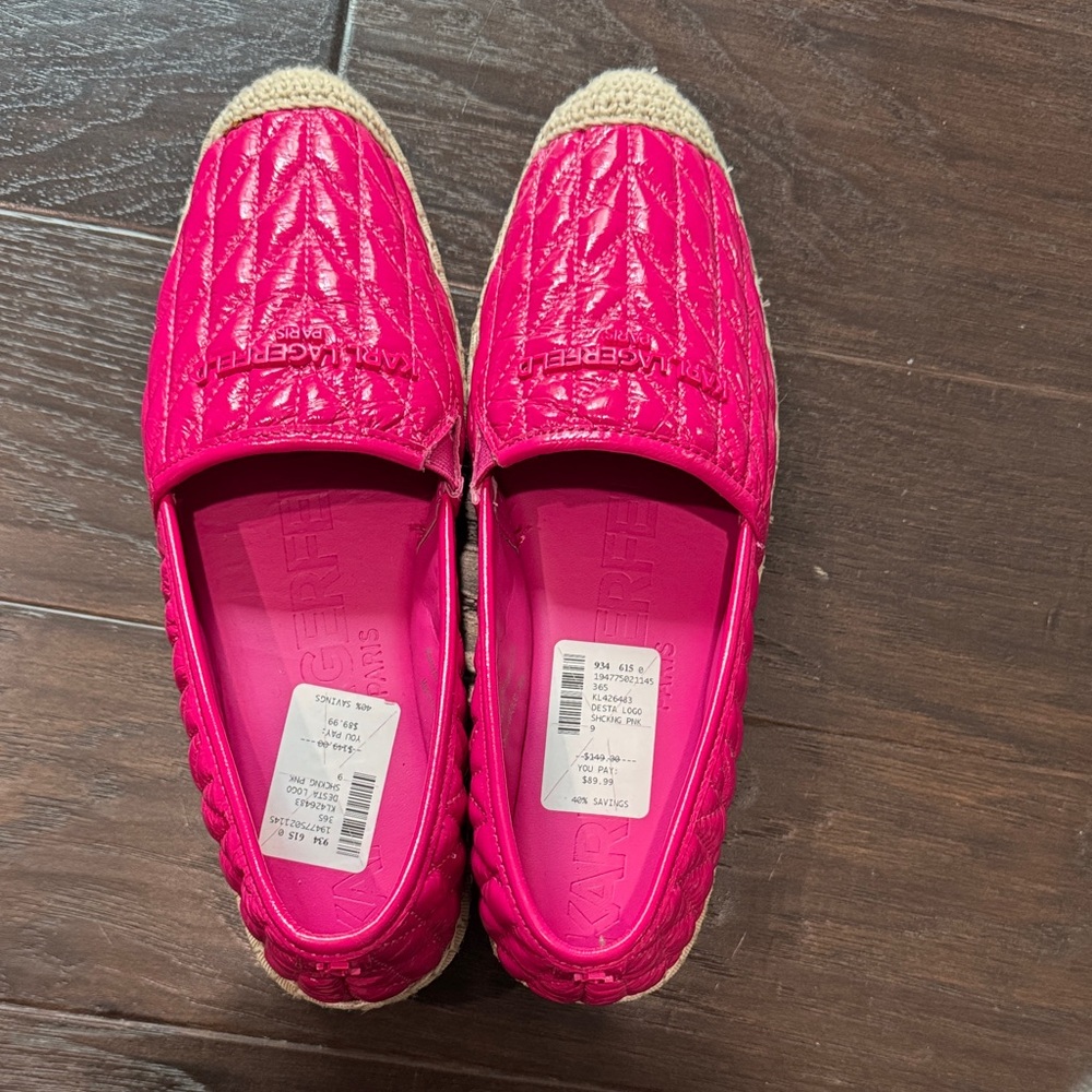 Karl Lagerfeld Fuchsia Quilted Espadrilles